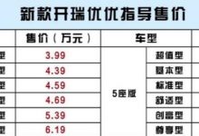 售3.99万元起 开瑞优优新增车型上市-深圳汽车网