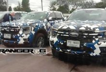 全新前脸 2023款福特Ranger路试谍照-深圳汽车网