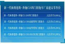 57.68万元起售 新款奔驰CLS正式上市-深圳汽车网