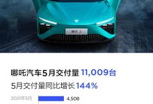 同比增长144% 哪吒汽车5月销售11009辆-深圳汽车网