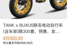 TANK与BUXUS联名电动自行车预售1.5万-深圳汽车网