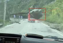 太惊险！巨石坠落与救援车辆擦身而过！-深圳汽车网