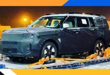 采用硬朗外观设计 全新现代胜达谍照-深圳汽车网