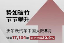 沃尔沃8月销量公布:同比增长30.9%-深圳汽车网