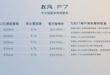 续航666km/造型时尚 飞凡F7售20.99万起-深圳汽车网