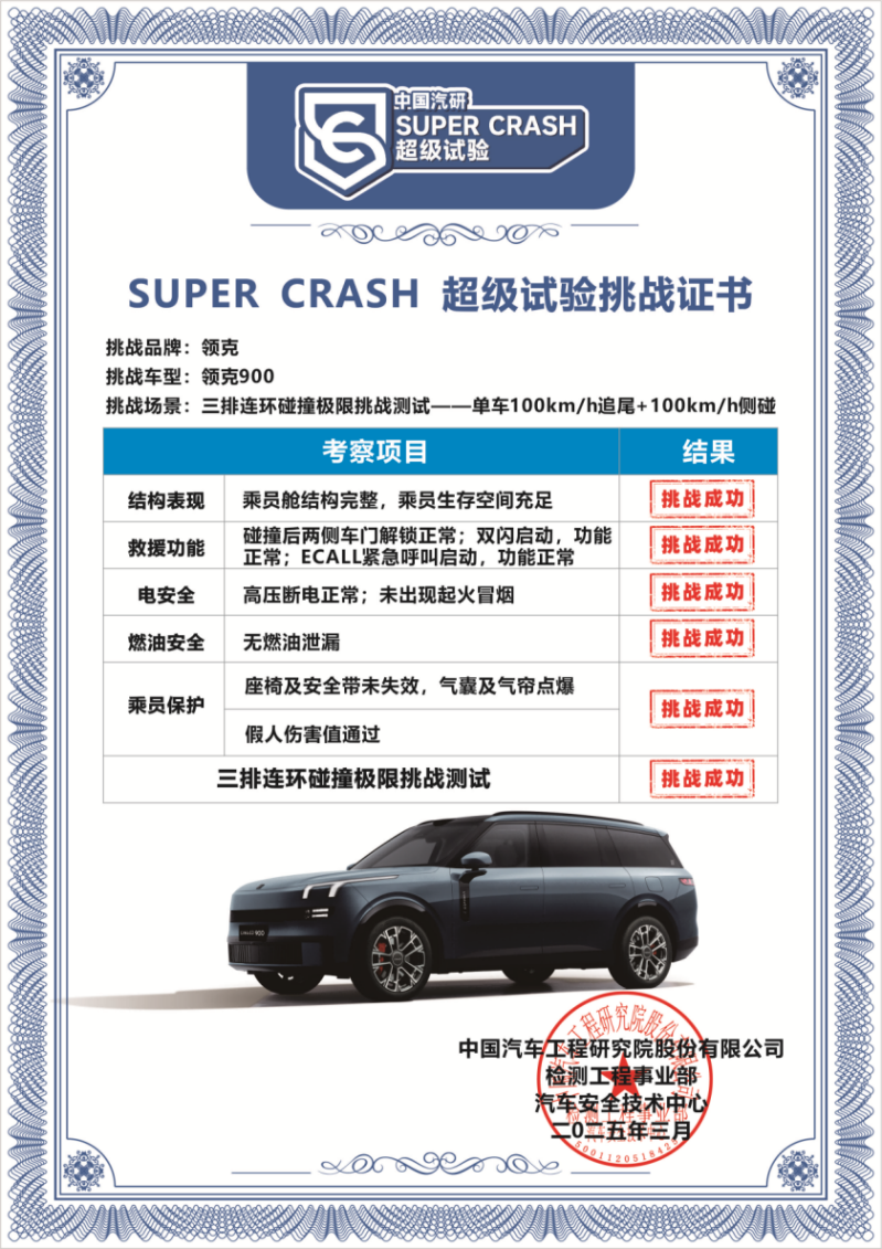 中国首次双百时速“超标准”极限碰撞测试，领克900刷新三排安全标准-深圳汽车网